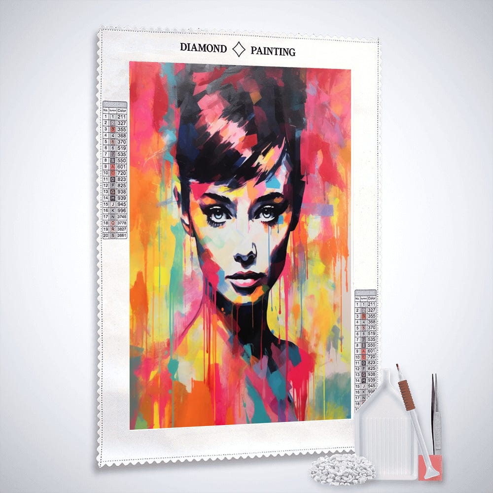 Poppiges Portrait von Audrey Hepburn