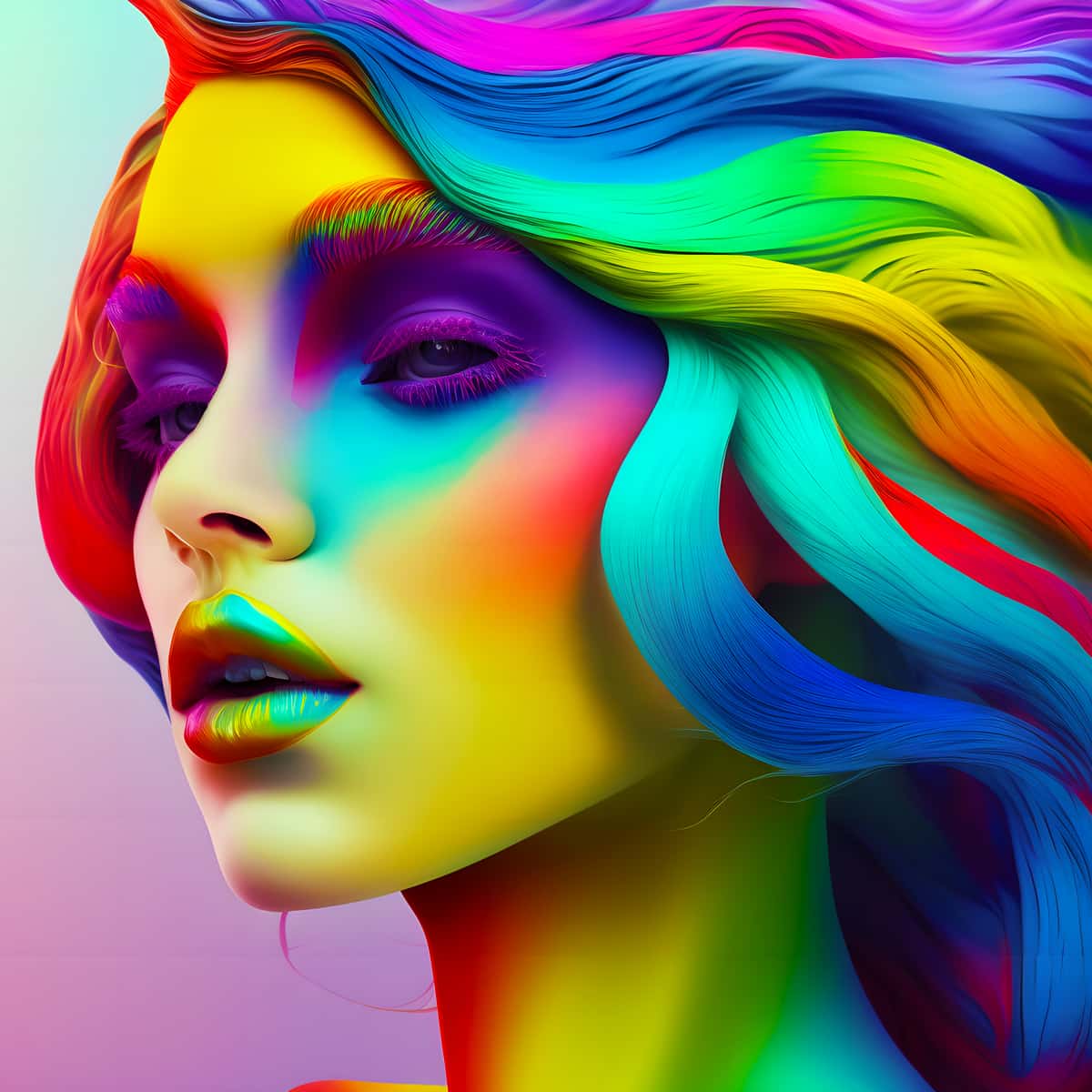 AB Diamond Painting - Colorful Woman Complete