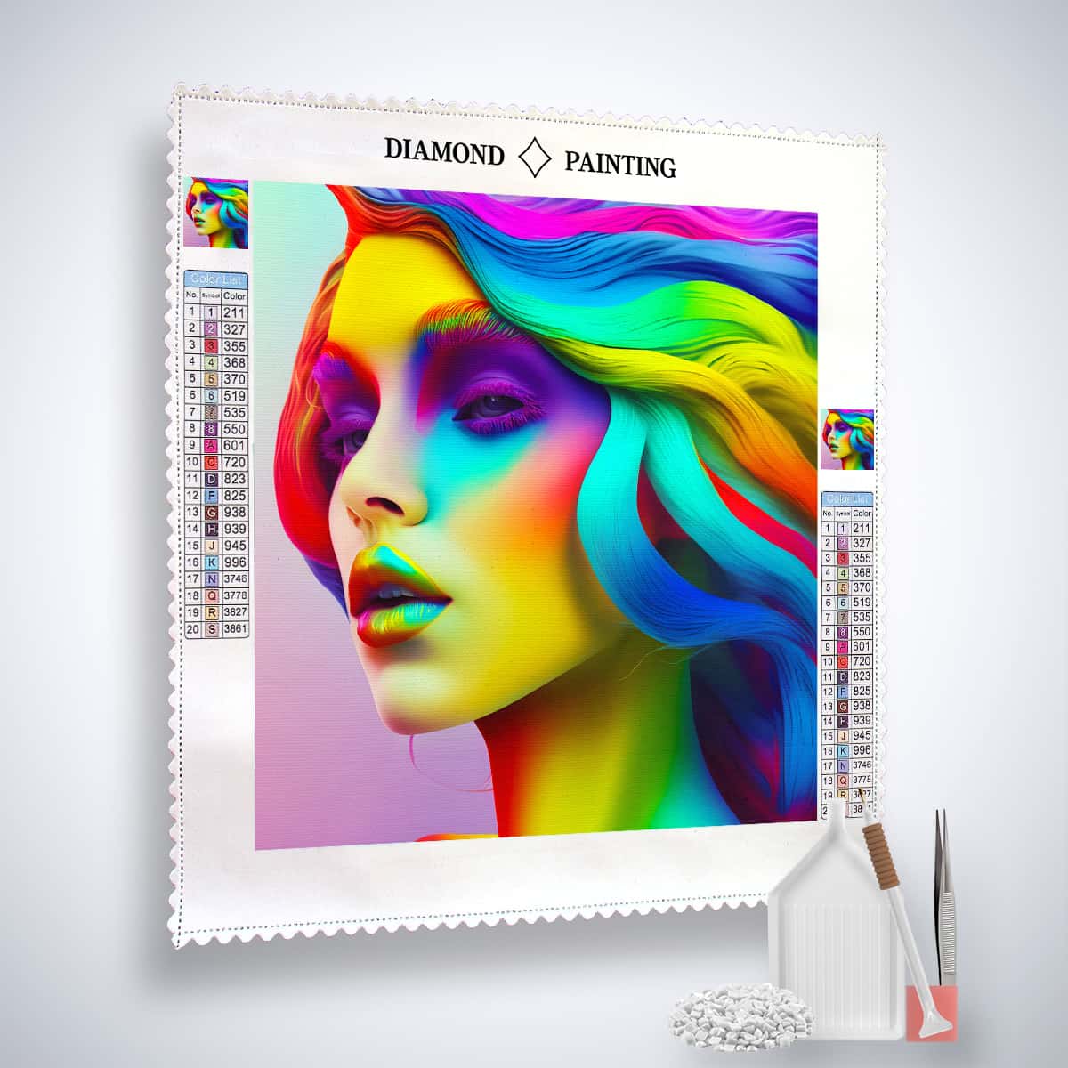 AB Diamond Painting - Colorful Woman Complete