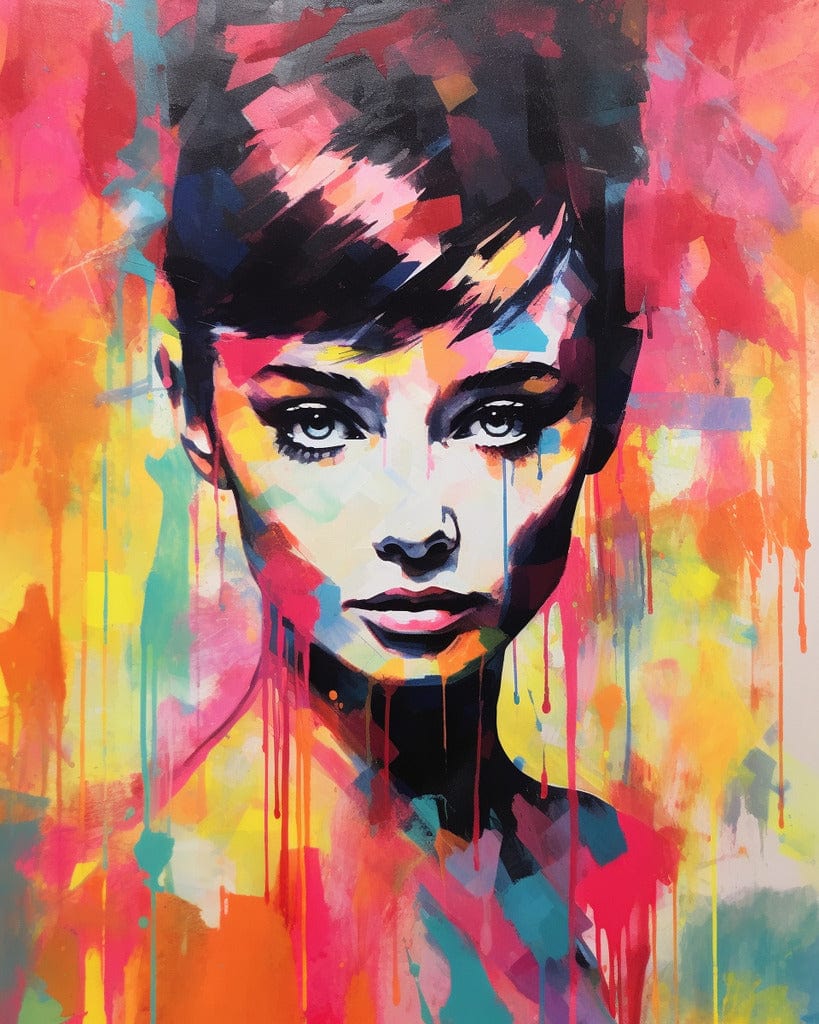 Poppiges Portrait von Audrey Hepburn