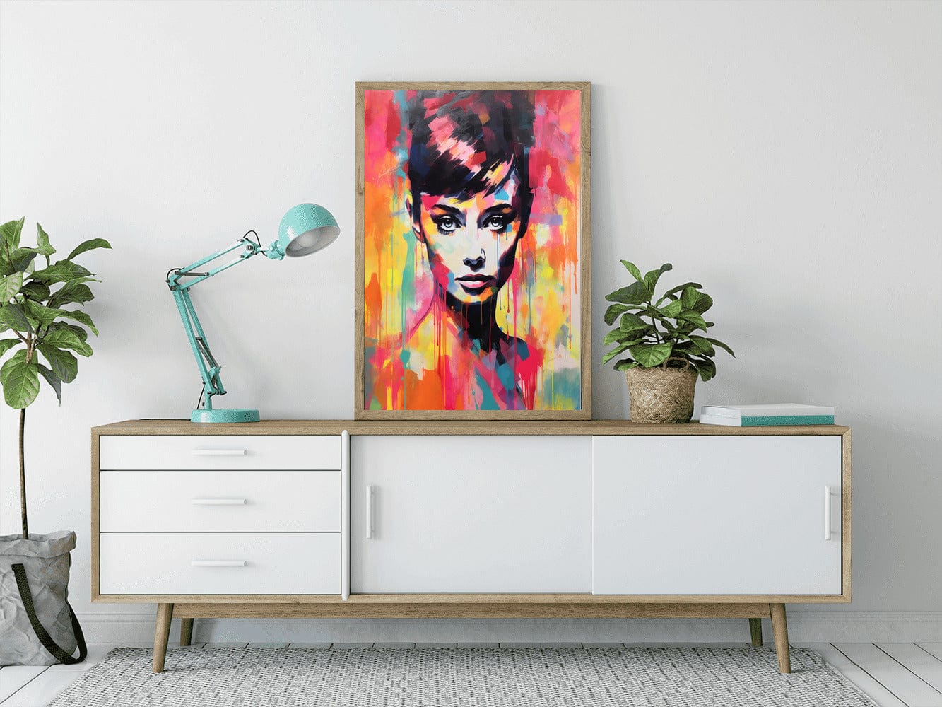 Poppiges Portrait von Audrey Hepburn