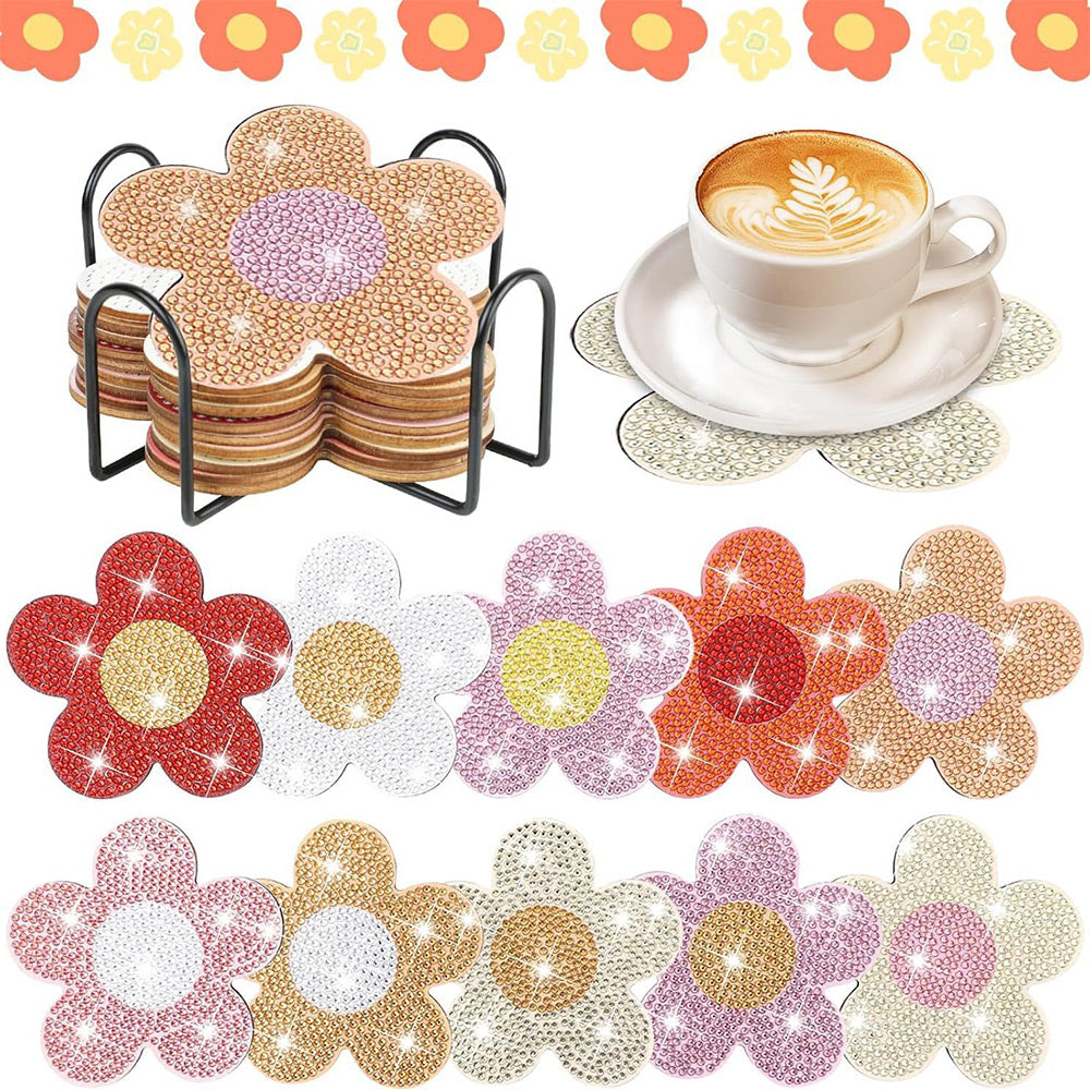 Pfirsichbl¨¹te Diamond Painting Untersetzer 10Pcs
