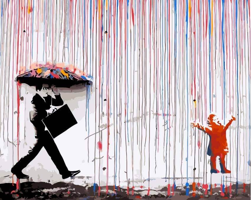 Farbiger Regen, Banksy
