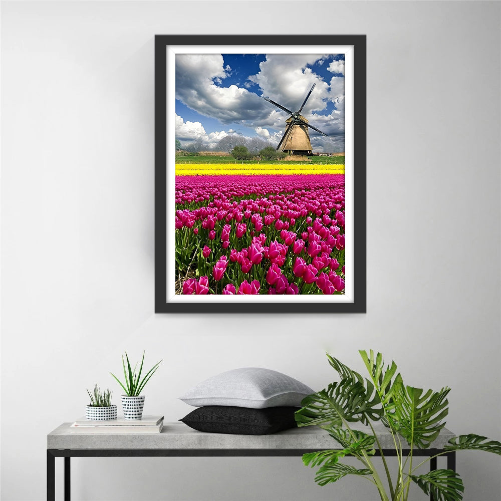 Tulpen und Windm¨¹hle Diamond Painting