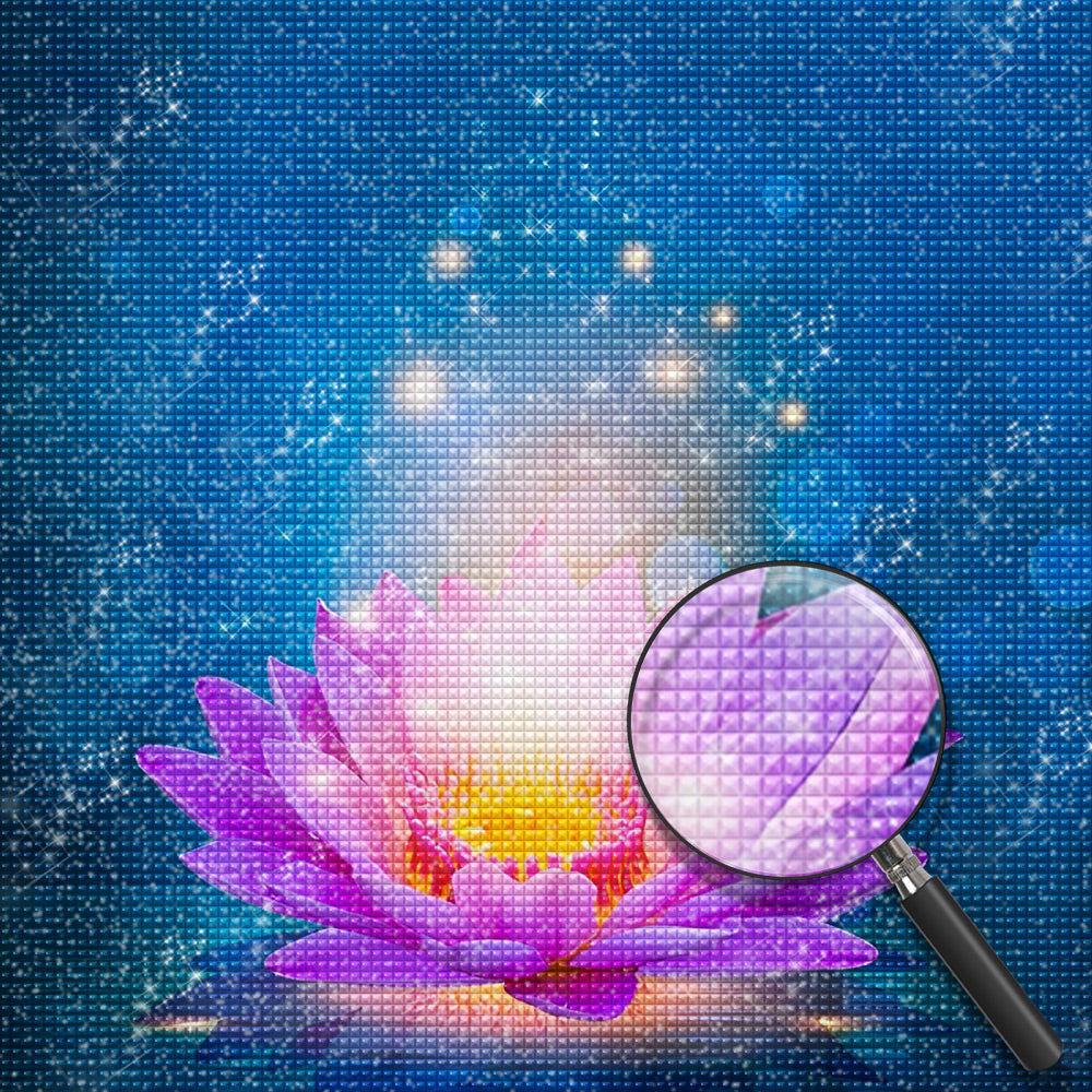 Gl¨¹hender lila Lotus Diamond Painting