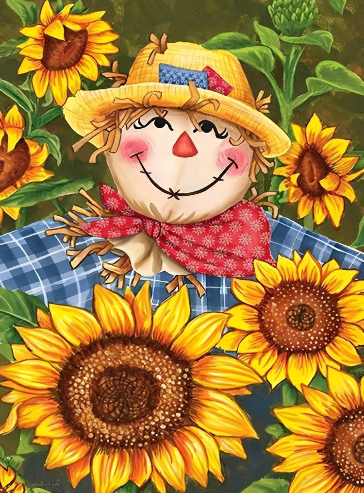 Peinture au diamant de tournesols et de poupées