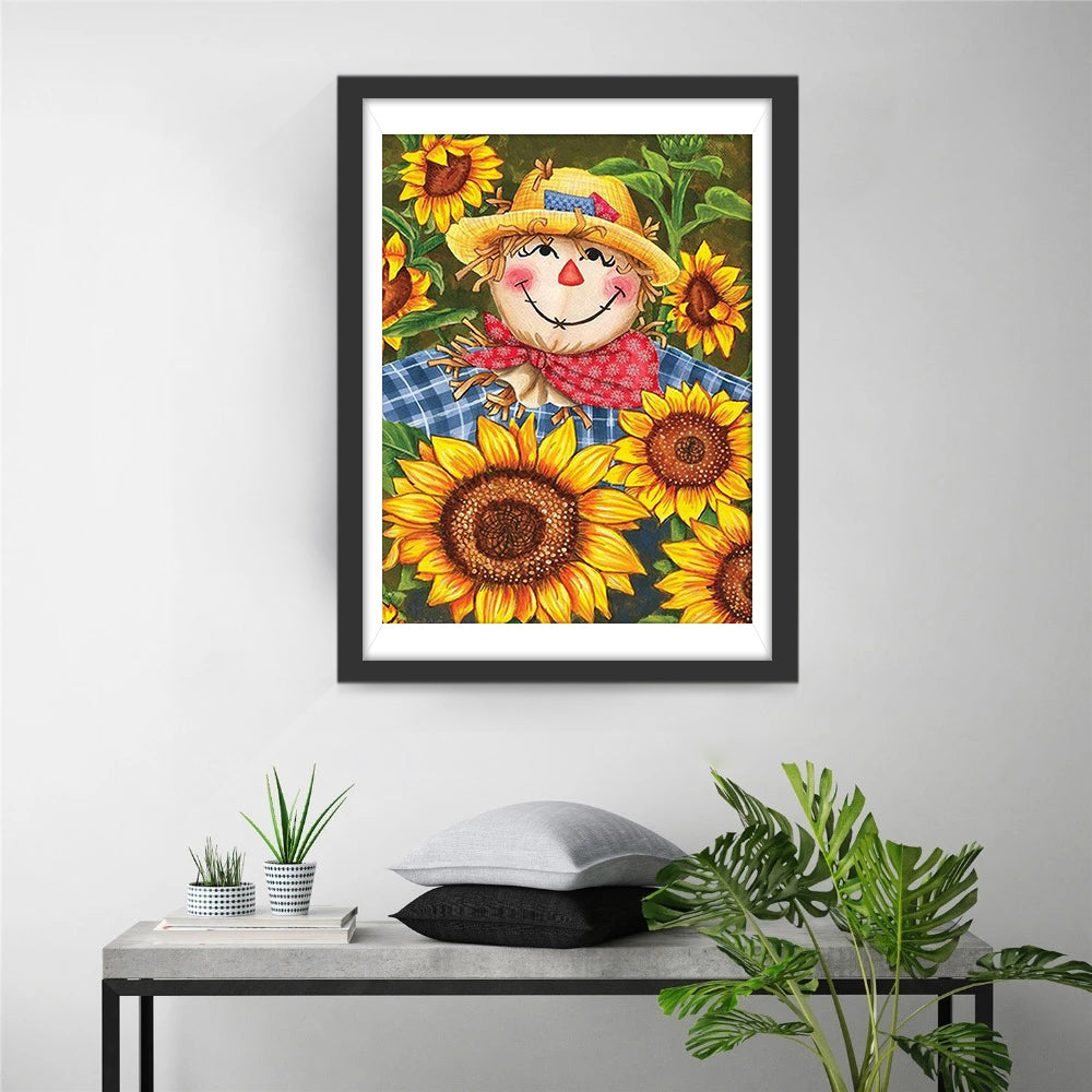 Peinture au diamant de tournesols et de poupées