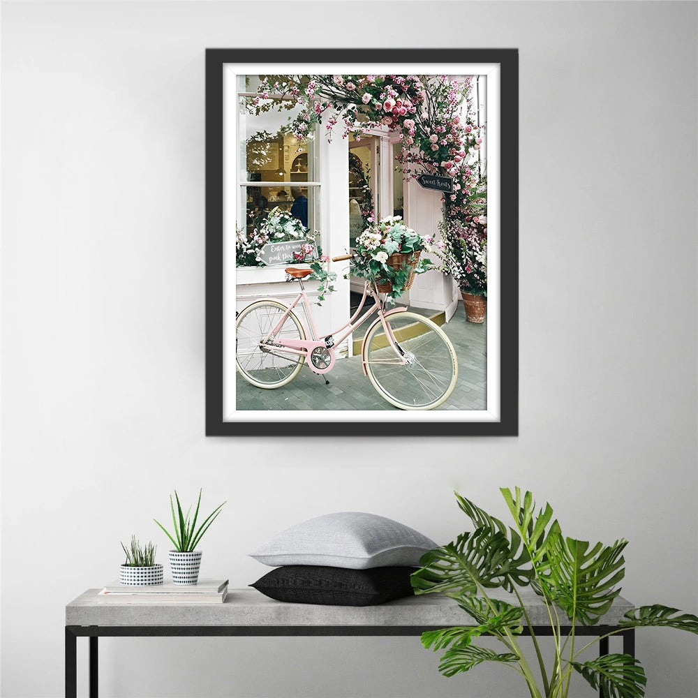 Vélo devant le magasin de fleurs Diamond Painting
