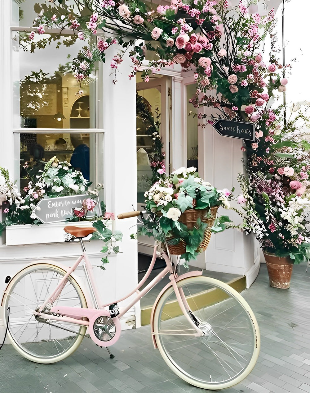 Vélo devant le magasin de fleurs Diamond Painting