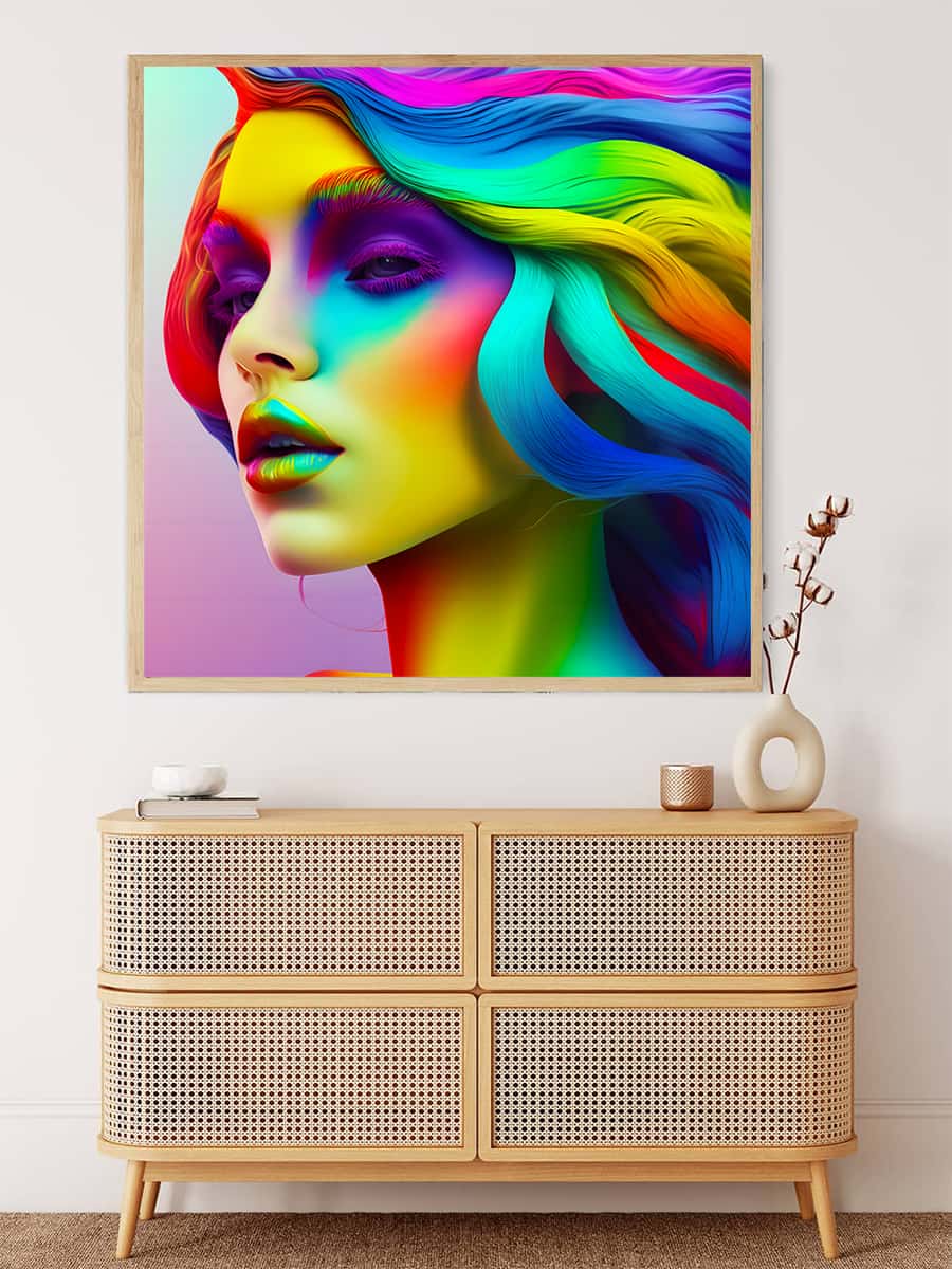 AB Diamond Painting - Colorful Woman Complete