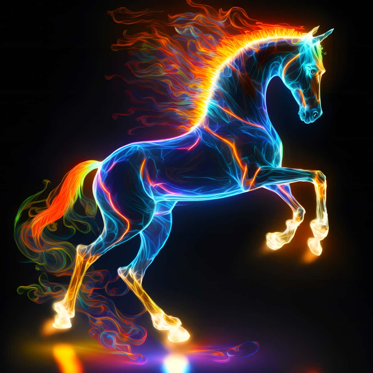 AB Diamond Painting - Horse glowing