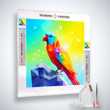 AB Diamond Painting - Diamond Parrot on Stone