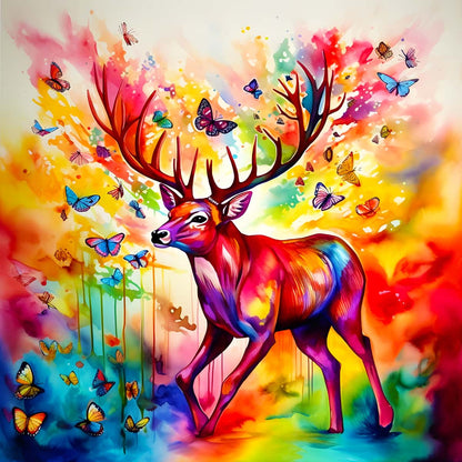 AB Diamond Painting - Cerf coloré et lumineux