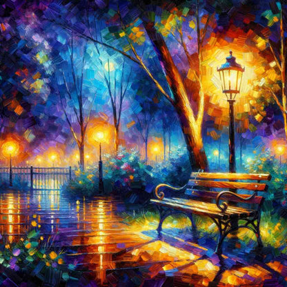 AB Diamond Painting - Jeu de lumières avec banc