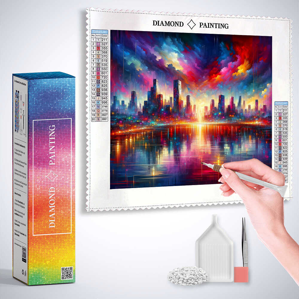 AB Diamond Painting - Abstrakte Stadt, Skyline