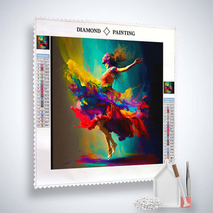 AB Diamond Painting - Colorful Dance with Woman