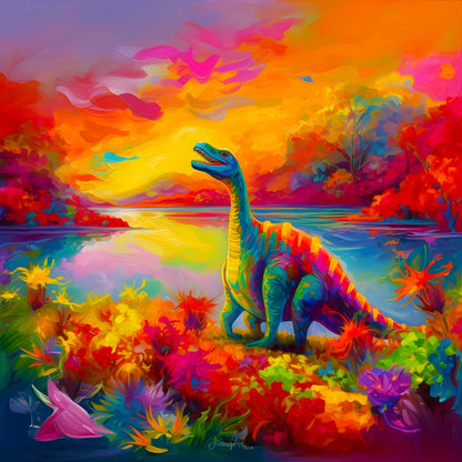 Peinture diamant AB - Dinosaure coloré