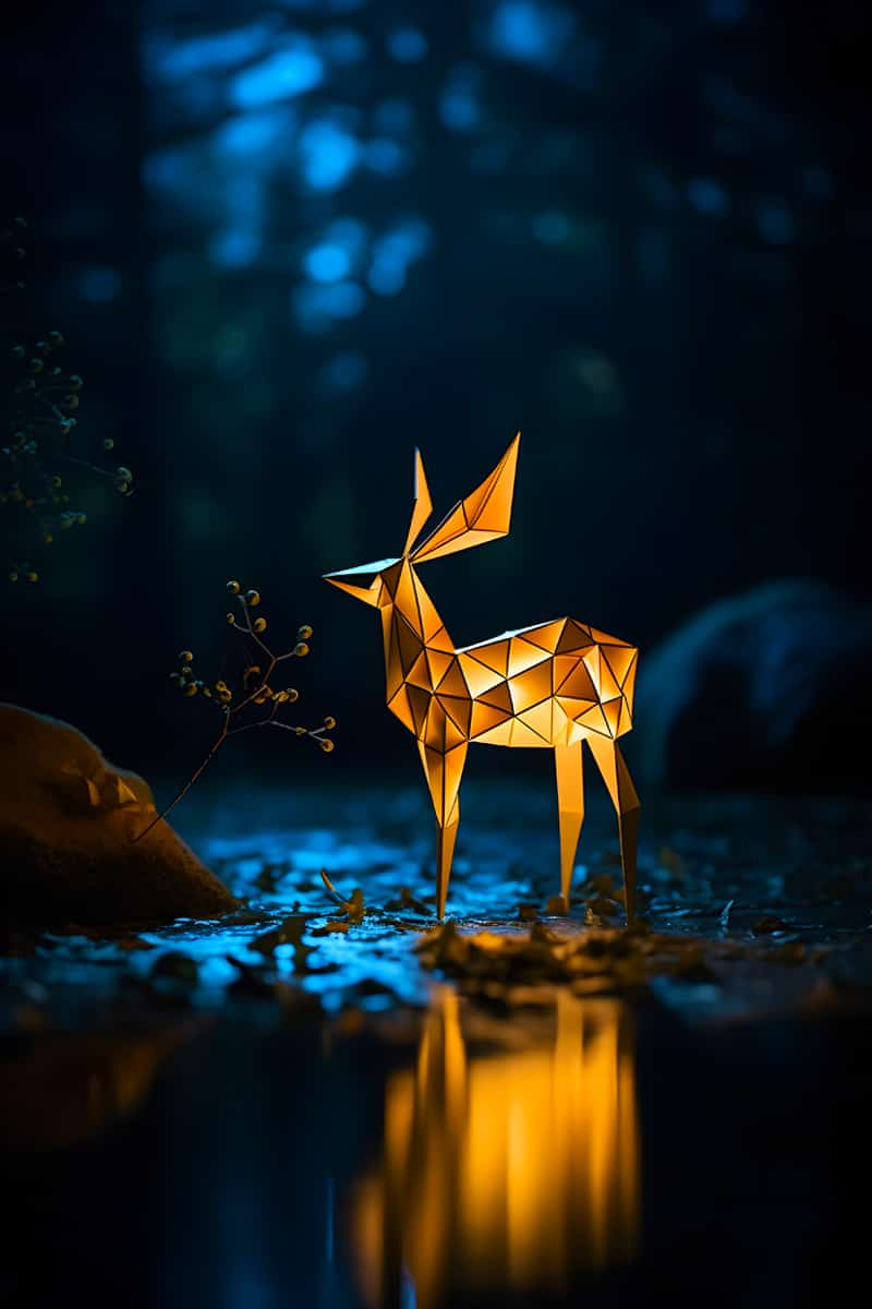 AB Diamond Painting - Glowing Deer in the Night