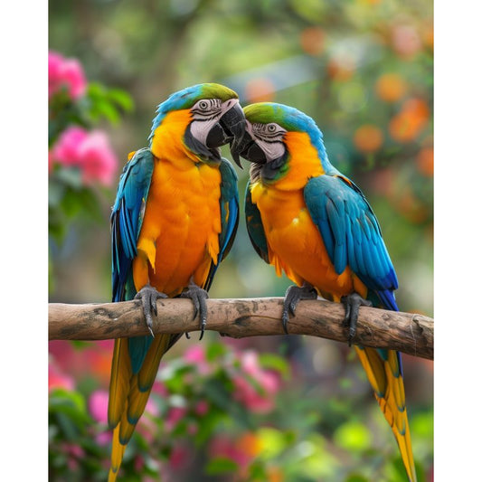 2 beautiful parrots