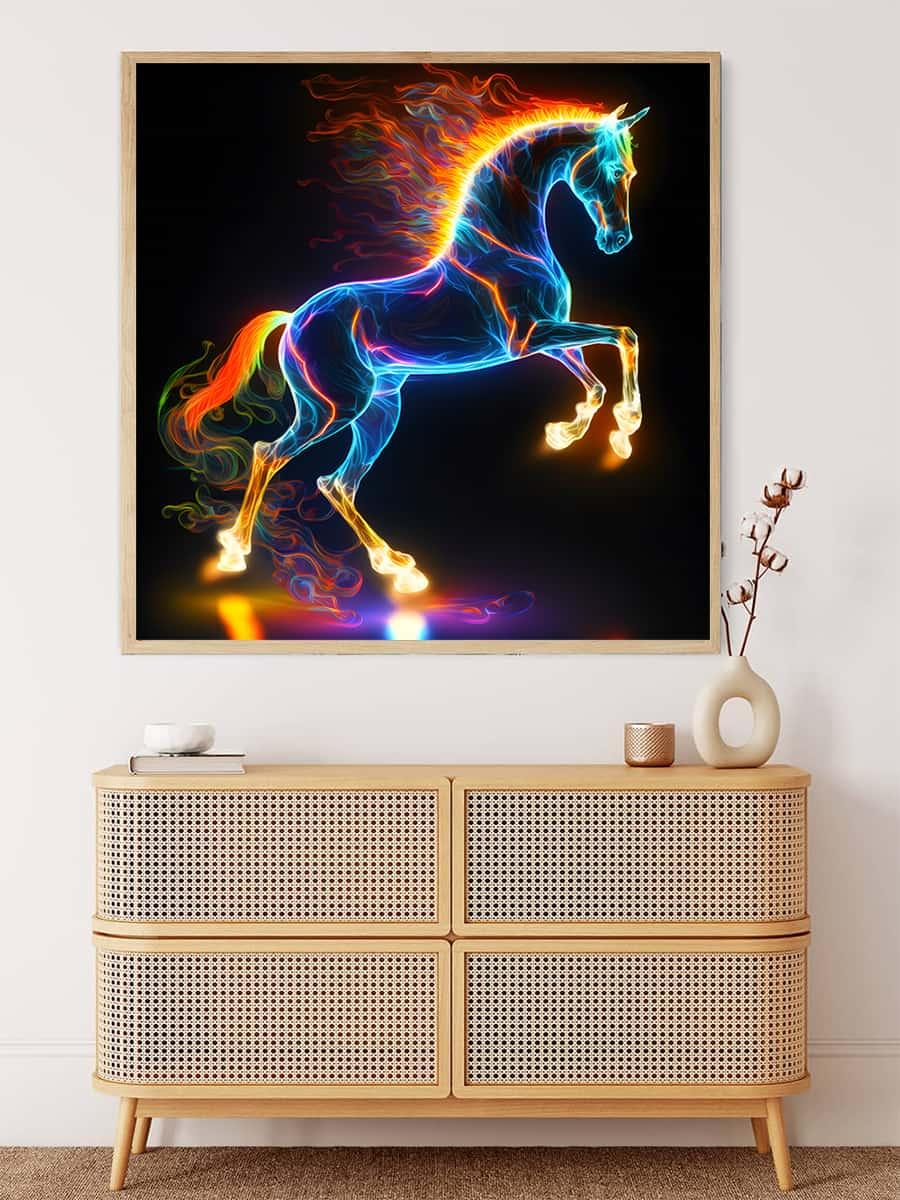 AB Diamond Painting - Horse glowing