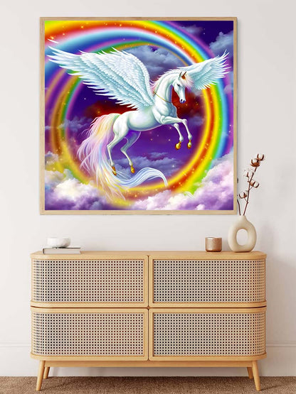 AB Diamond Painting - Fliegendes Einhorn im Regenbogen