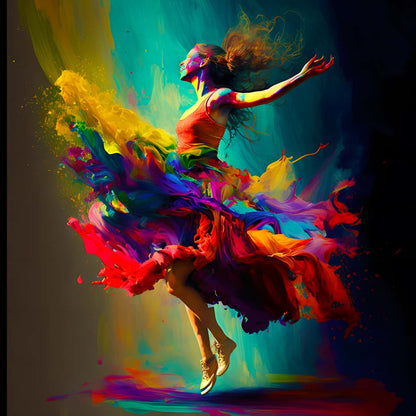 AB Diamond Painting - Colorful Dance with Woman