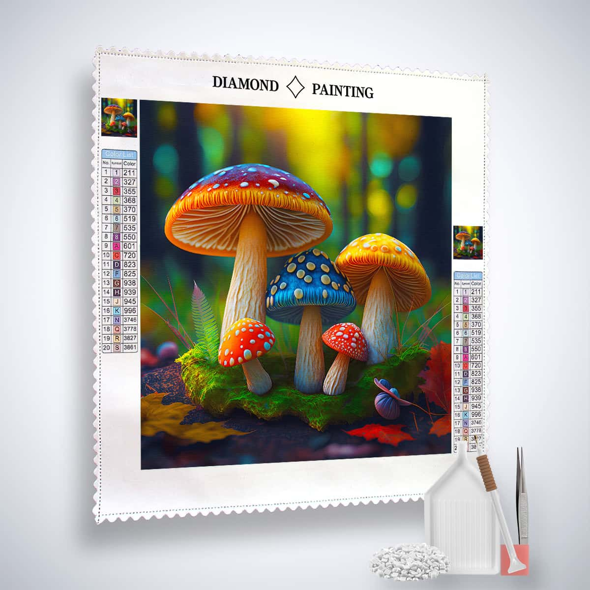 Peinture diamant AB - Champignons arc-en-ciel