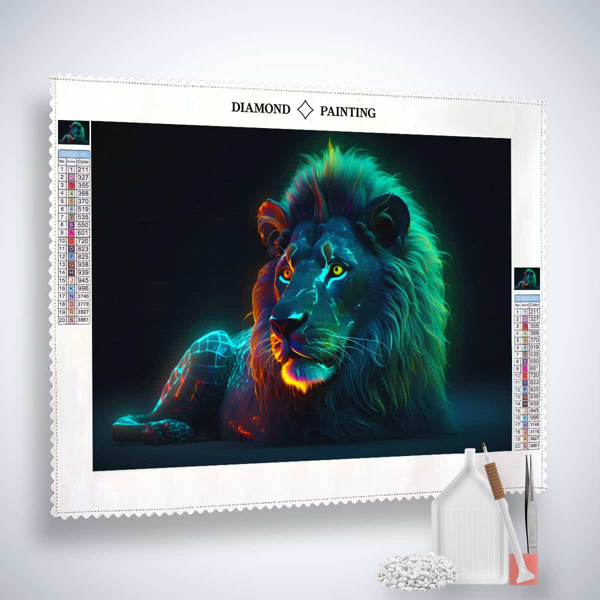 AB Diamond Painting - Lion at Night