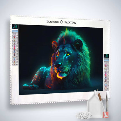 AB Diamond Painting - Lion at Night