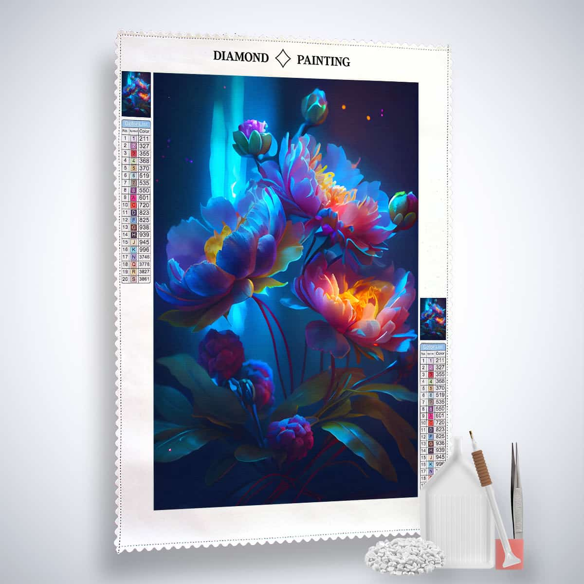 AB Diamond Painting - Flower Arrangement Neon