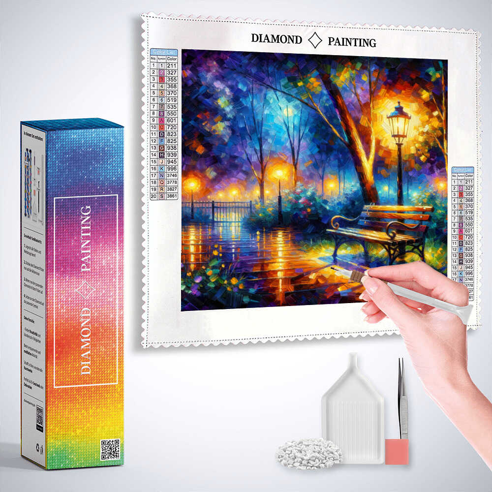 AB Diamond Painting - Jeu de lumières avec banc