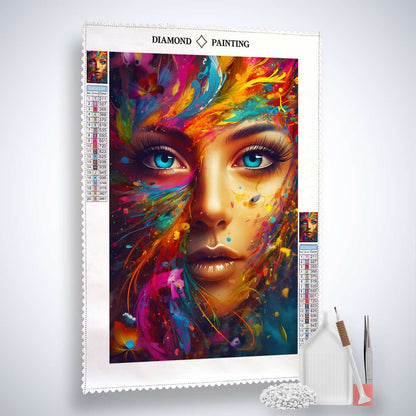 AB Diamond Painting - Colorful Woman