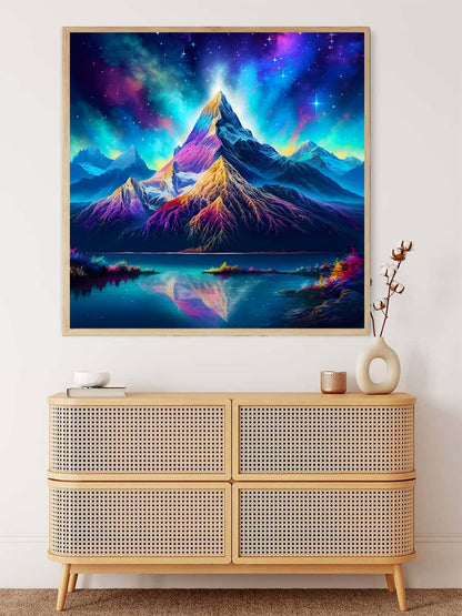 AB Diamond Painting - Northern Lights over Mountain