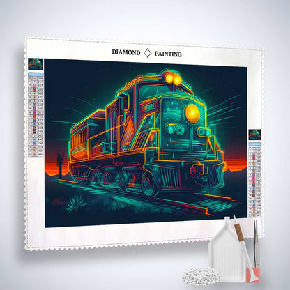 AB Diamond Painting - Train at night in the light