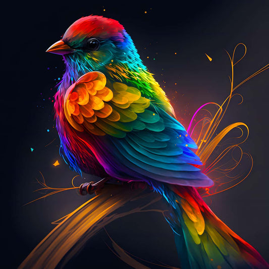 AB Diamond Painting - Colorful Bird on Branch