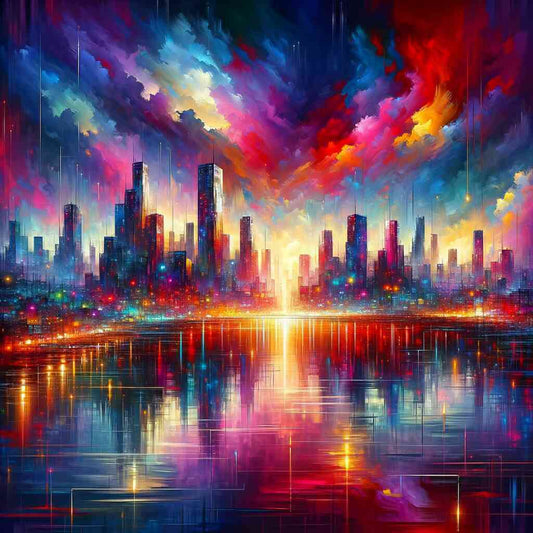 AB Diamond Painting - Abstrakte Stadt, Skyline