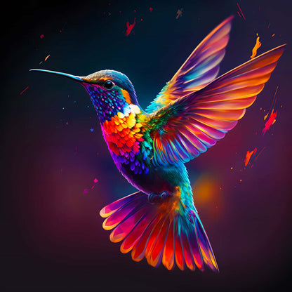 AB Diamond Painting - Flying Hummingbird Colorful