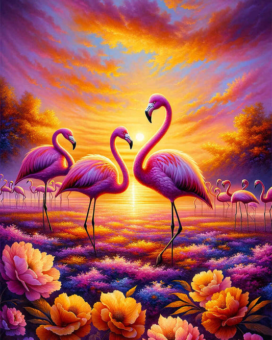 Coucher de soleil sur la plage Flamingo