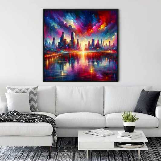 AB Diamond Painting - Abstrakte Stadt, Skyline