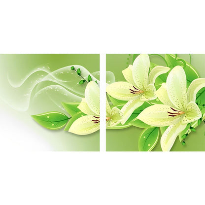 Gr¨¹ne Lilien Diamond Painting 2 teilig