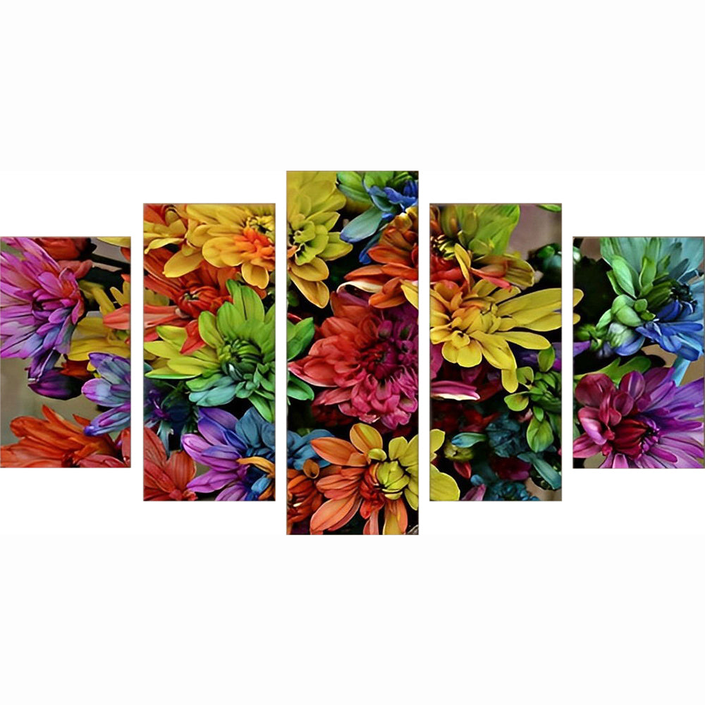 Bunte Chrysanthemen Diamond Painting 5 teilig