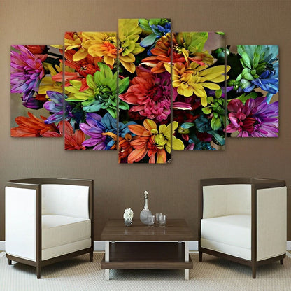 Bunte Chrysanthemen Diamond Painting 5 teilig