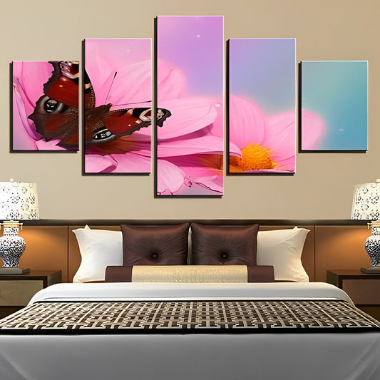 Butterfly and flowers diamond painting 5 pieces