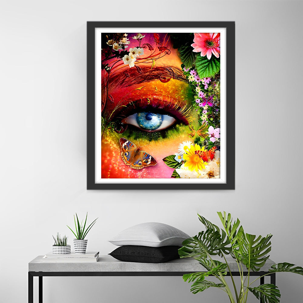 Eye Flowers Butterflies Diamond Painting