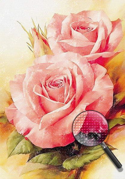 Peinture diamant roses roses