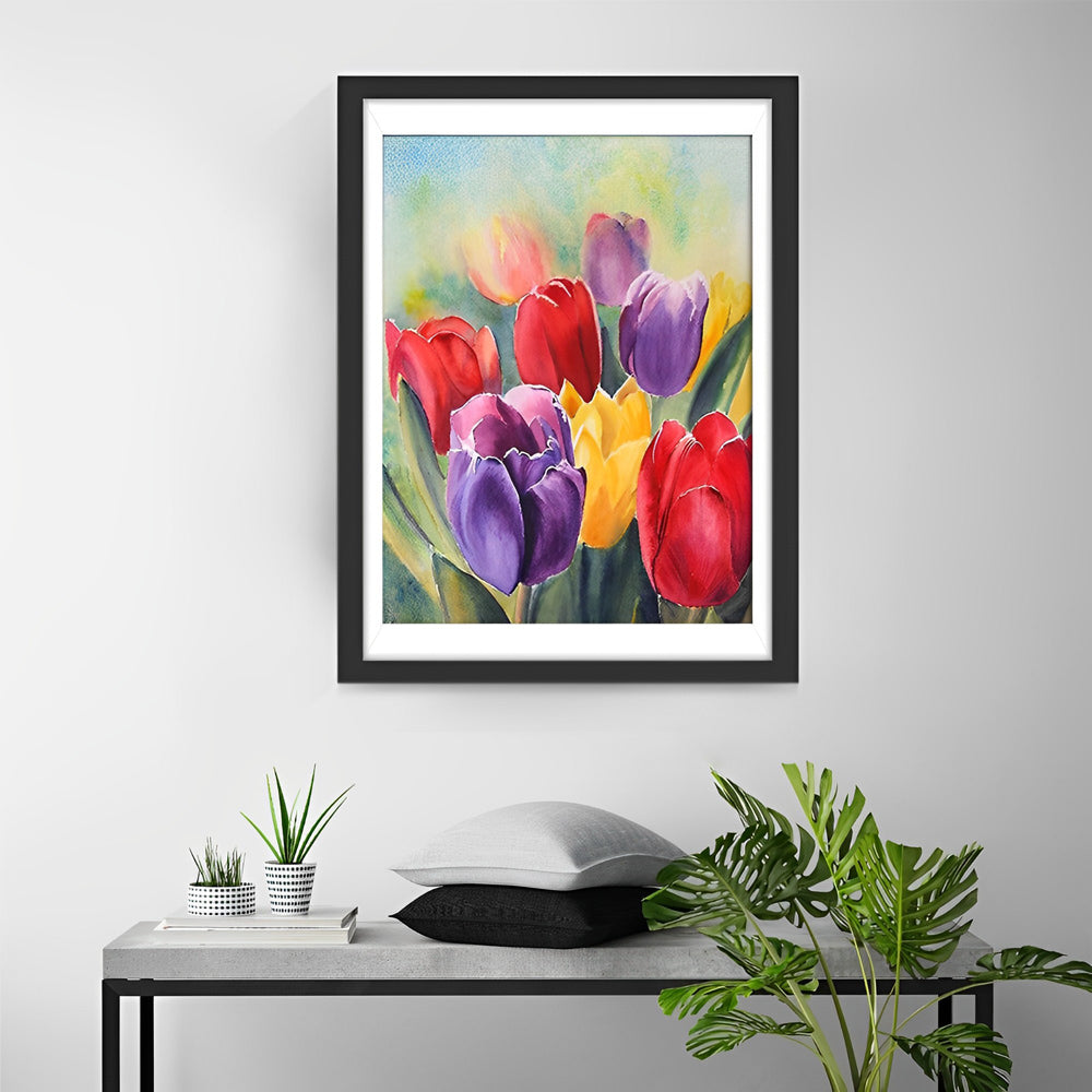 Peinture diamant tulipes colorées