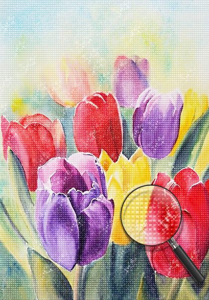 Peinture diamant tulipes colorées