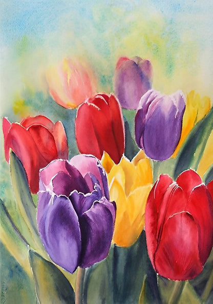 Peinture diamant tulipes colorées