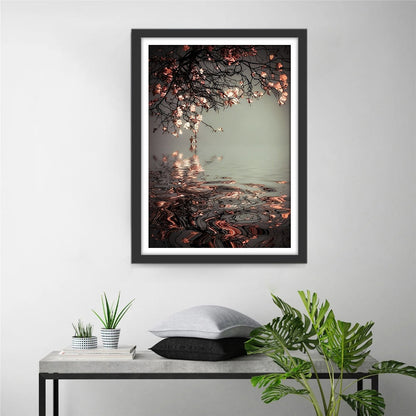 Flowers Water Mirror Diamond Painting