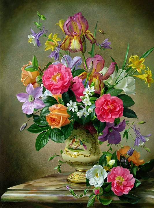 Bunte Blumen in einer Vase Diamond Painting